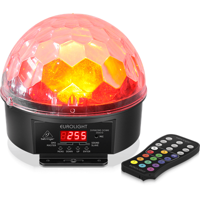 Behringer Eurolight Diamond Dome DD610-R-EU LED lichteffect met afstandsbediening  -  Multimode RGBWA-UV LED Mirror Ball Lighting Effect with Remote Control.   